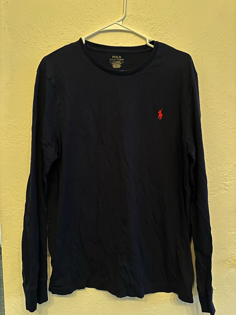 Polo by Ralph Lauren Navy Long-Sleeve Crewneck with Red Pony